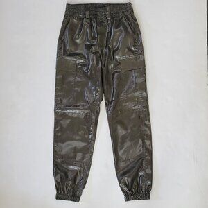 RtA Jinni Pull On Cargo Jogger Polyester Pant in Olive, Dark